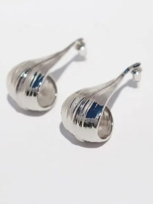 Silver Teardrop Earrings | Stylish & Modern Sterling Silver Dangle Earrings | Muskan Allure