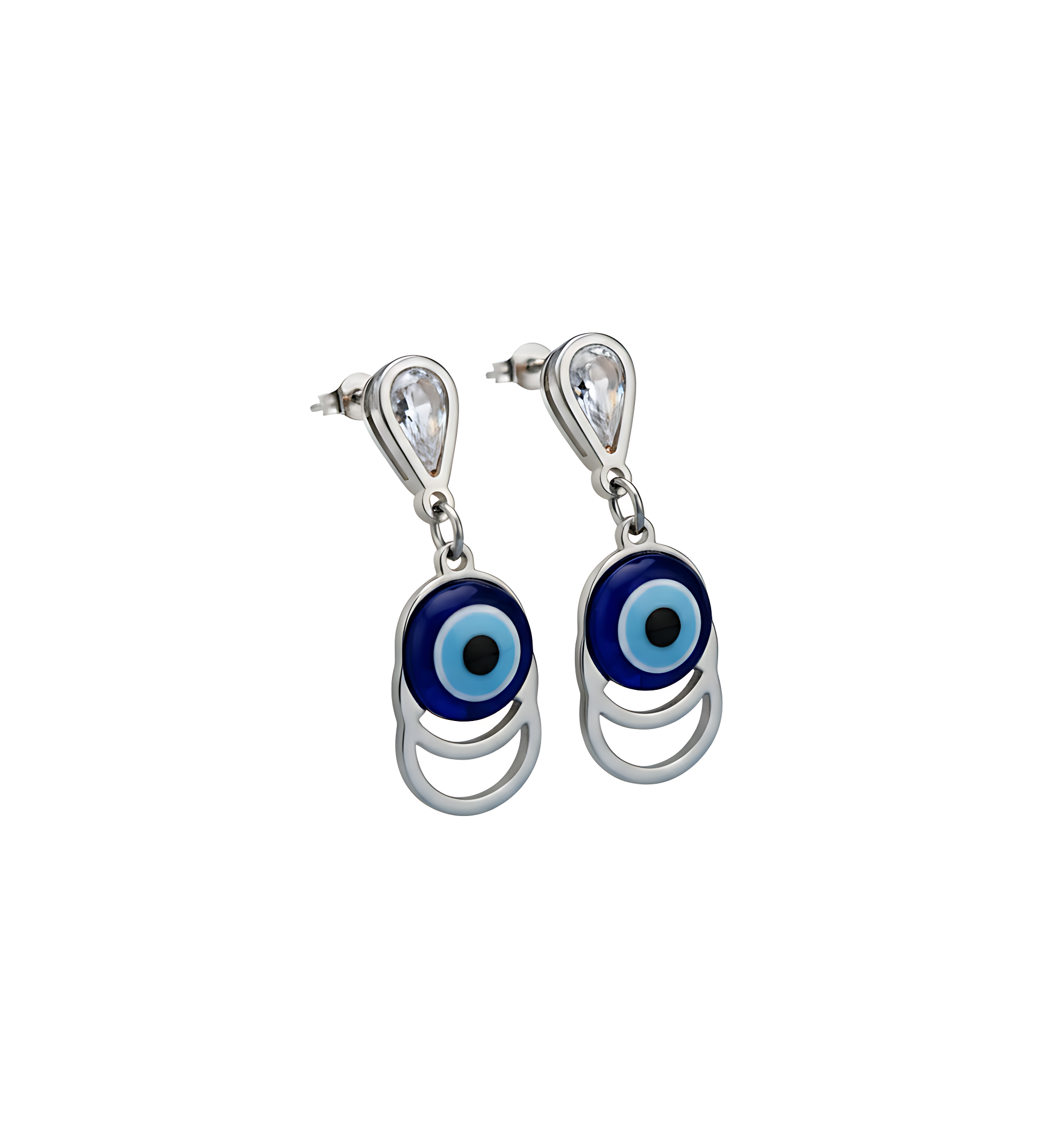 Silver Evil Eye Dangle Earrings | Protection & Style | Muskan Allure - Image 6
