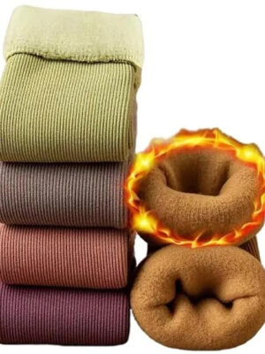 Fleece Lined Thermal Winter Socks for Men & Women | Warm Wool Fur, Snow, Ribbed, Cosy, Multicolor (Pack 4 )