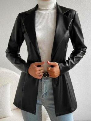 Women’s Solid Black Single Breasted Blazer | Casual & Office Wear | Trending 2025