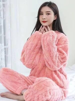 Plush Fleece Winter Night Suit for Women | Ultra Soft Pajama Set | Warm Loungewear & Sleepwear