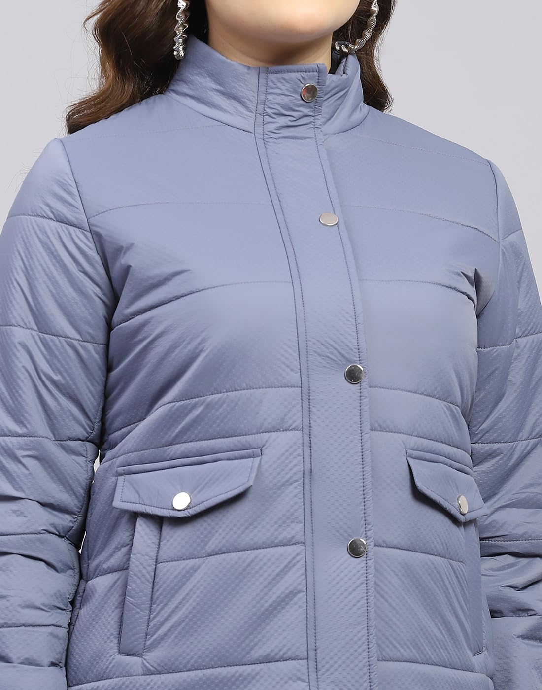 Monte Carlo Women's Polyester Blend Regular Solid Mock Neck Full Sleeve Jacket - Image 9